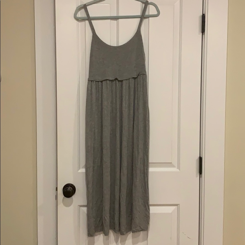 Light grey midi dress from The Loft